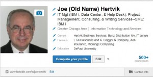 Joe Hertvik LinkedIn with former name