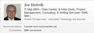 Joe hertvik linkedin name display